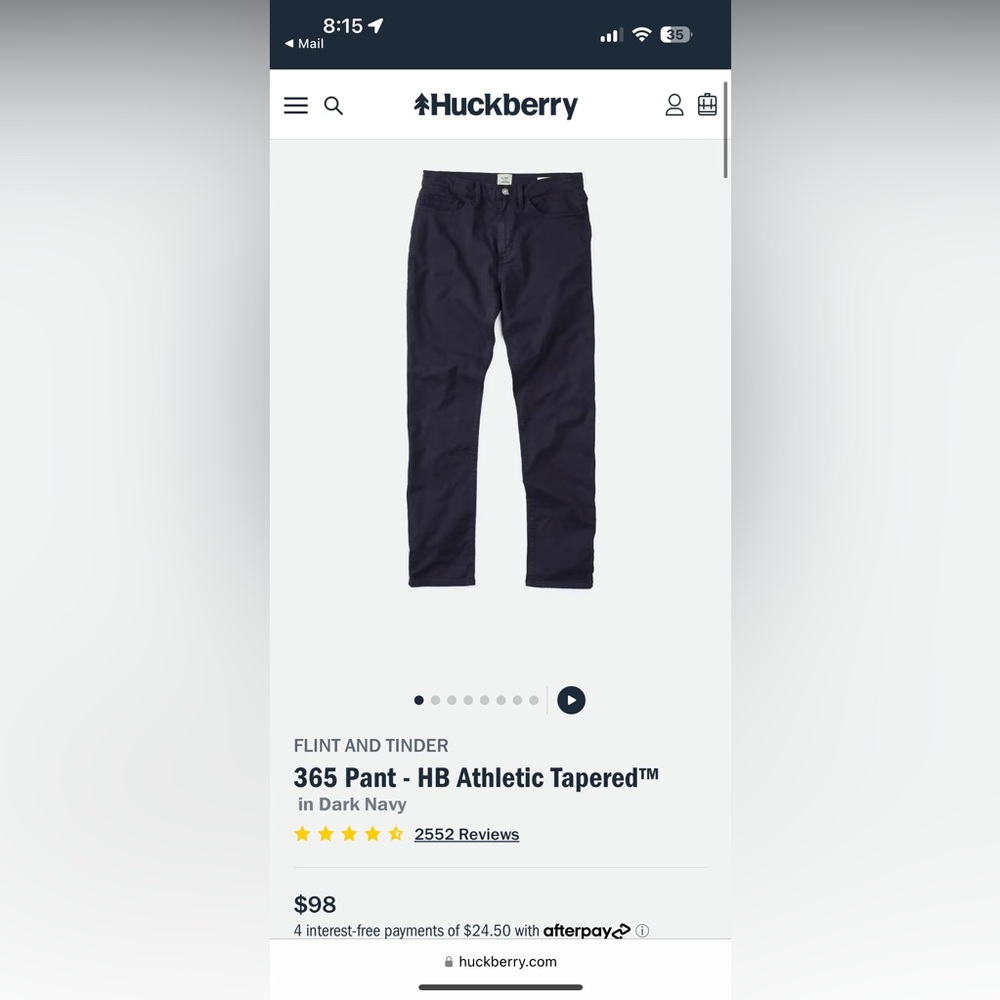 Brand new flint & Tinder 365 pant in navy. 32-30 athletic taper cut.
